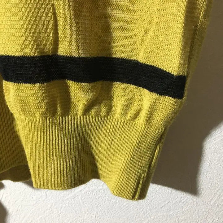 [Used clothing for unique clothing] Made in Japan, short sleeve band collar top, men's L, mustard, linen