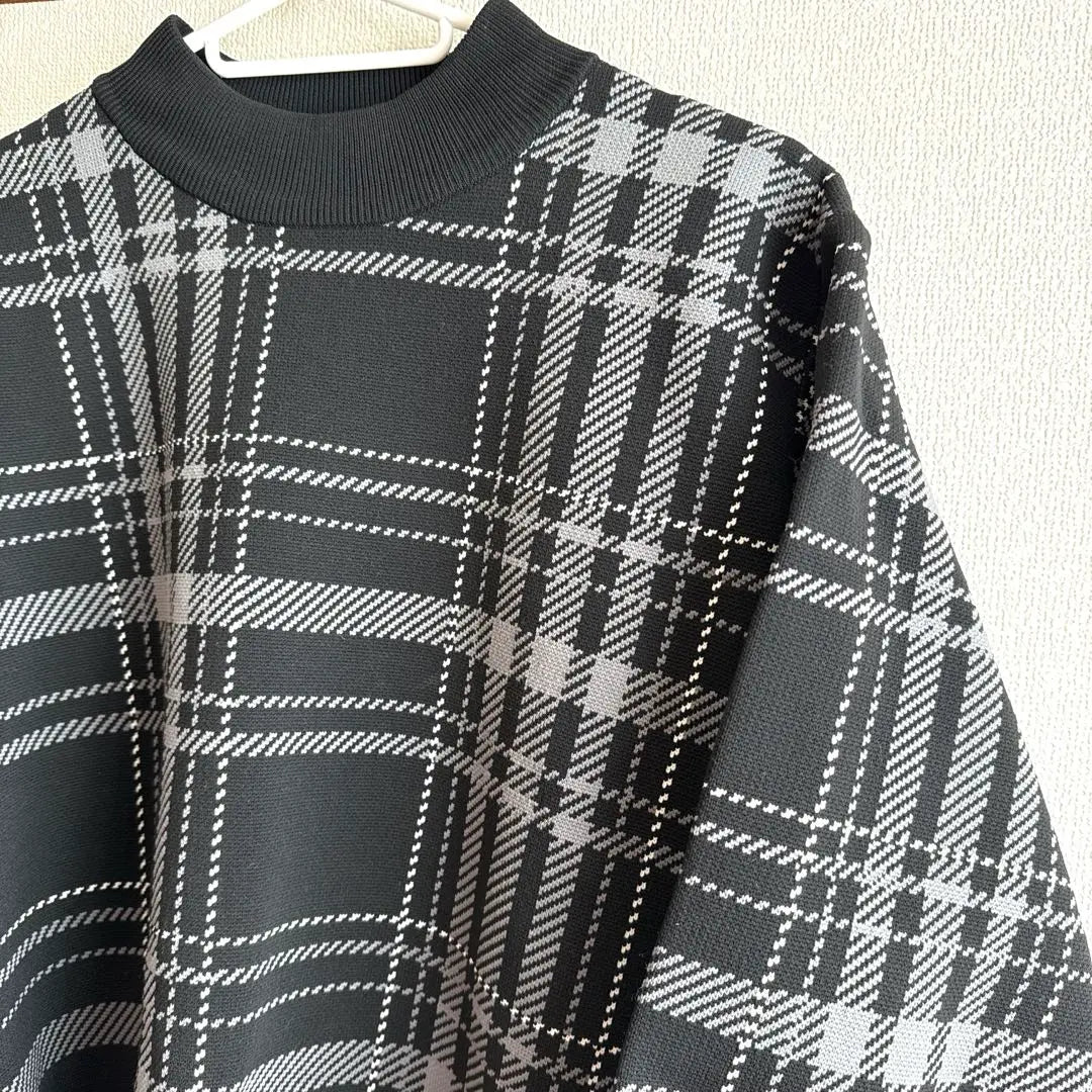 ★Women's★Checked knit sweater, size M★