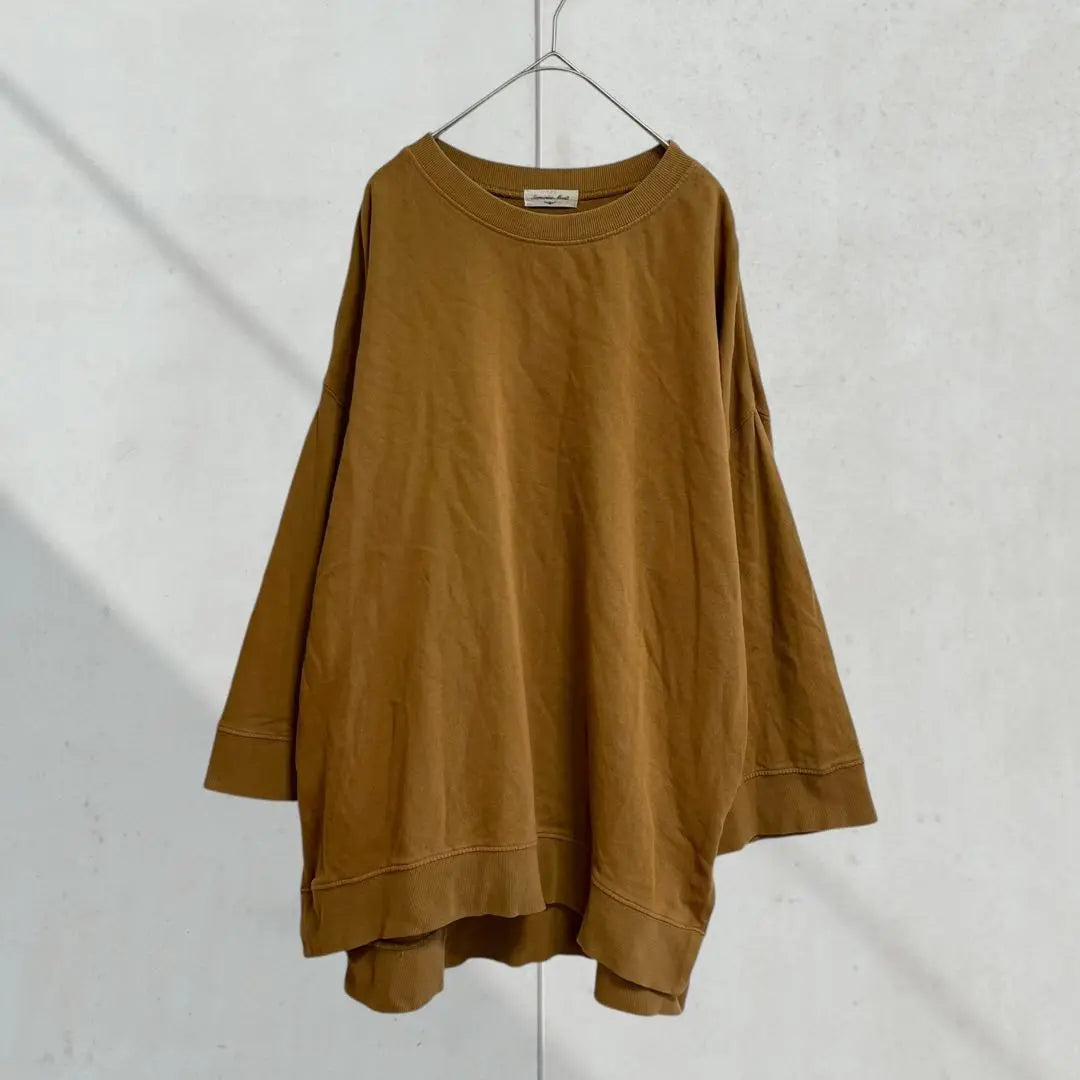 2485 [Samantha Moss] Cut and sew, long sleeves, brown, loose, oversized