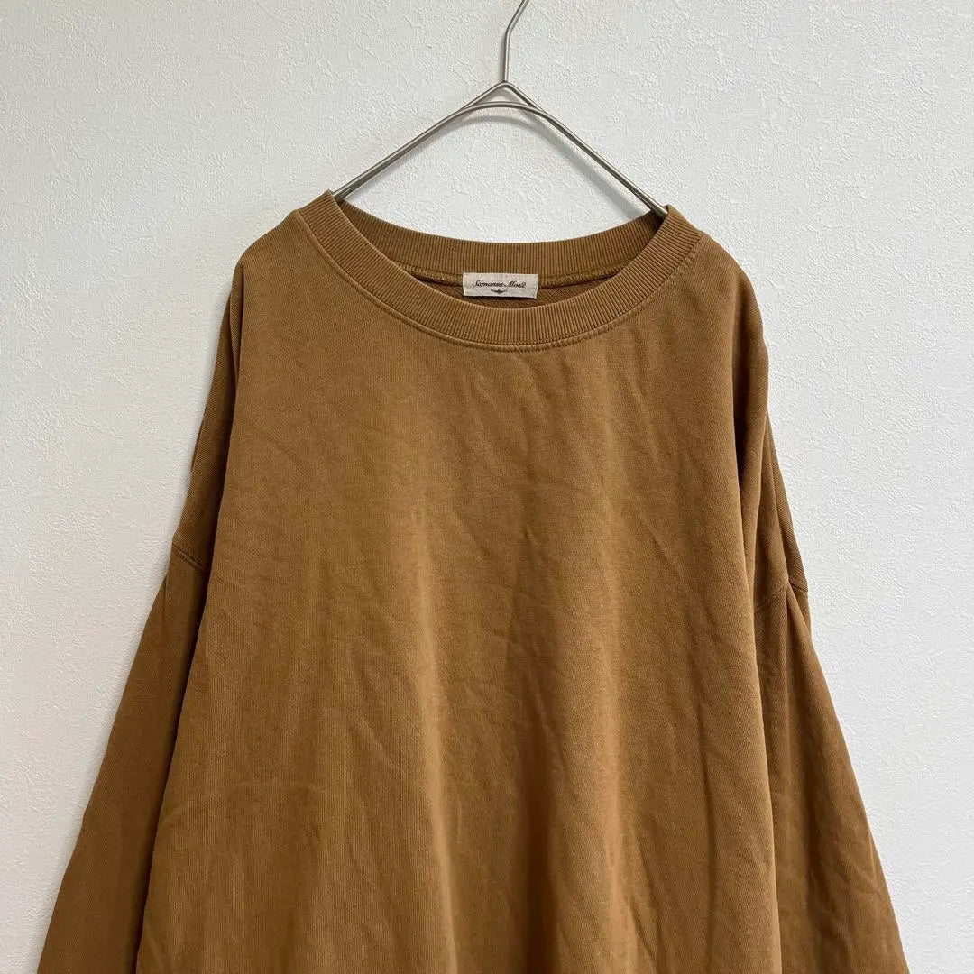 2485 [Samantha Moss] Cut and sew, long sleeves, brown, loose, oversized