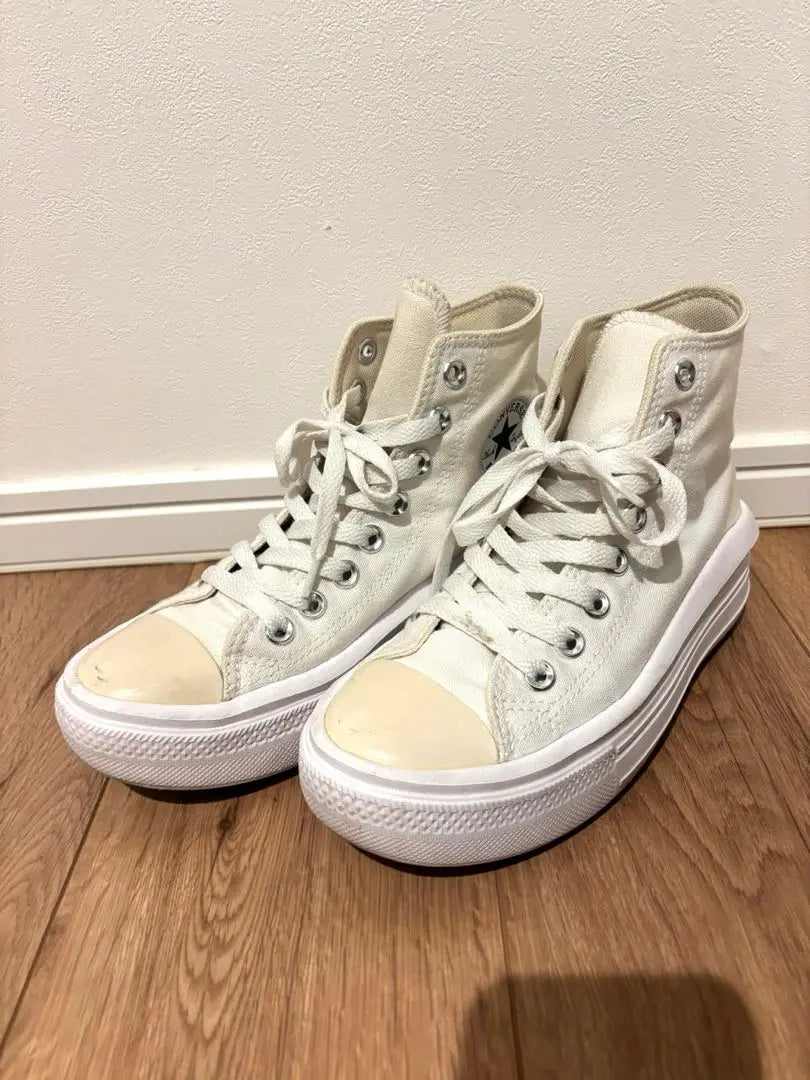 ⭐️Solo en Corea⭐️Zapatillas Converse All Star de suela gruesa y corte alto de 23 cm