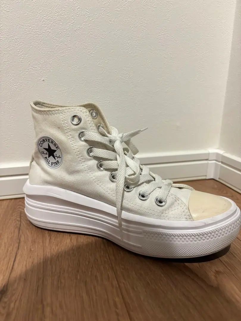 ⭐️Solo en Corea⭐️Zapatillas Converse All Star de suela gruesa y corte alto de 23 cm