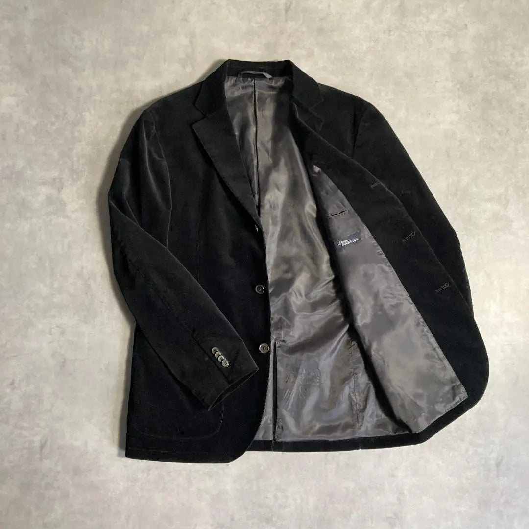 vintage velour tailored jacket XL black Onward Kashiyama