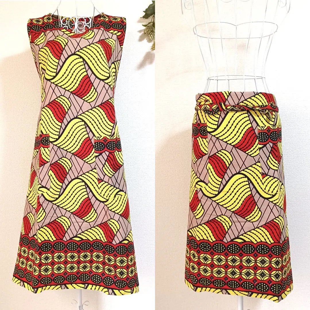 New tag included ◇African pattern◇Stylish dress apron No. 47 Body shape covering