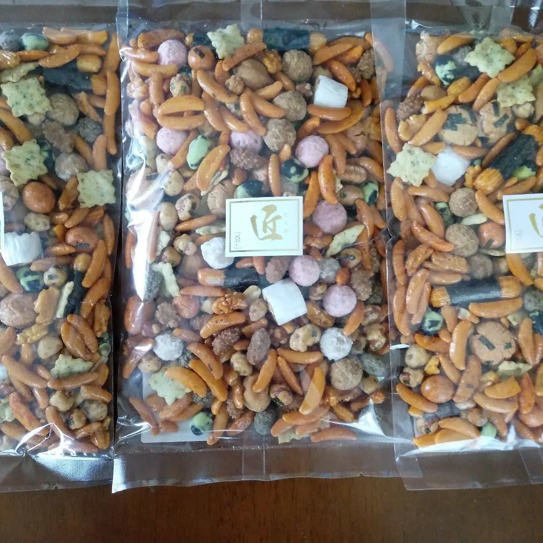 3 bolsas de 220 g de frijoles Okonomi Fecha de caducidad: 25.8.9 Tienda de procesamiento Nomura Sento Snacks Hora del té