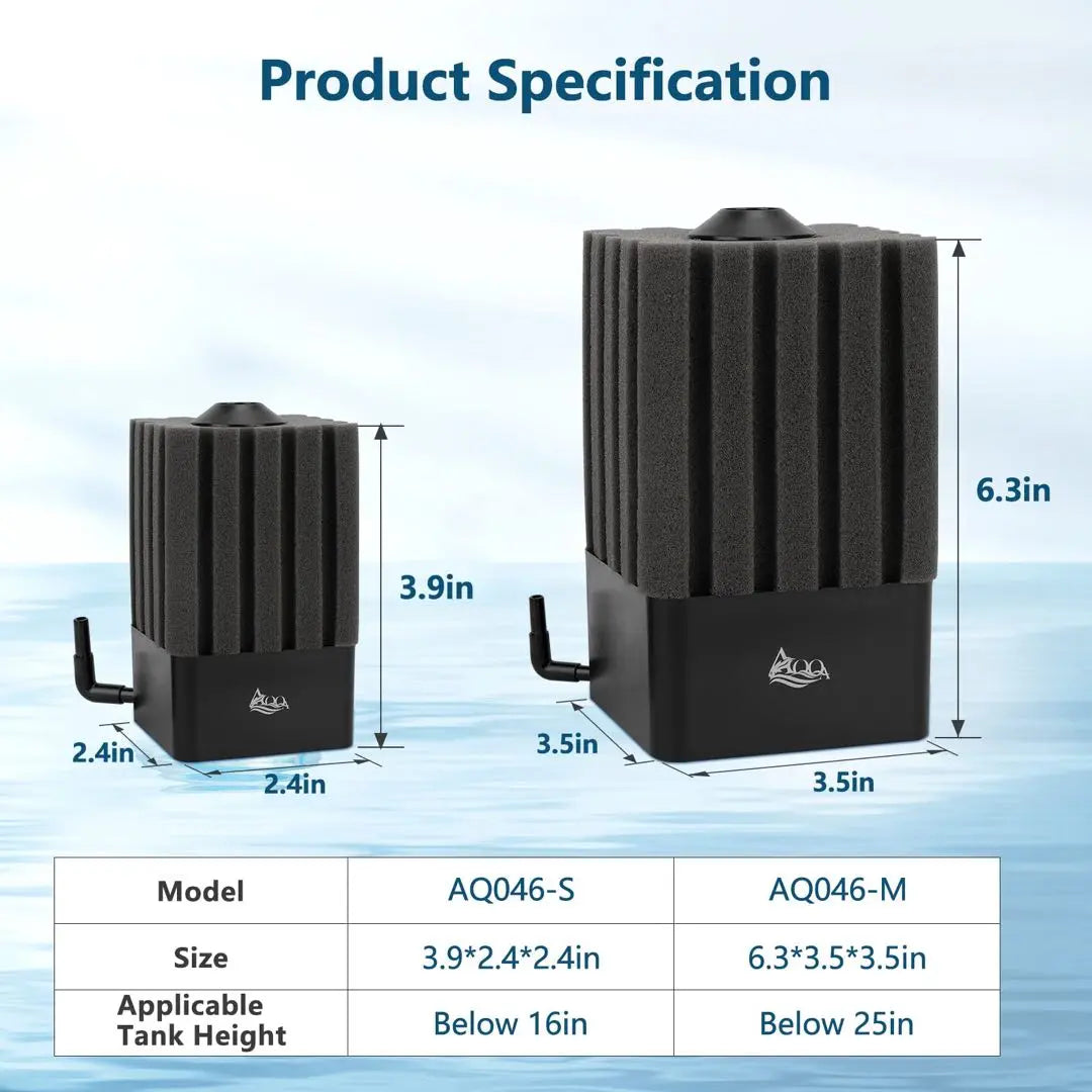 Filtro de esponja para acuario, filtros de tanque submarino, aireación súper silenciosa