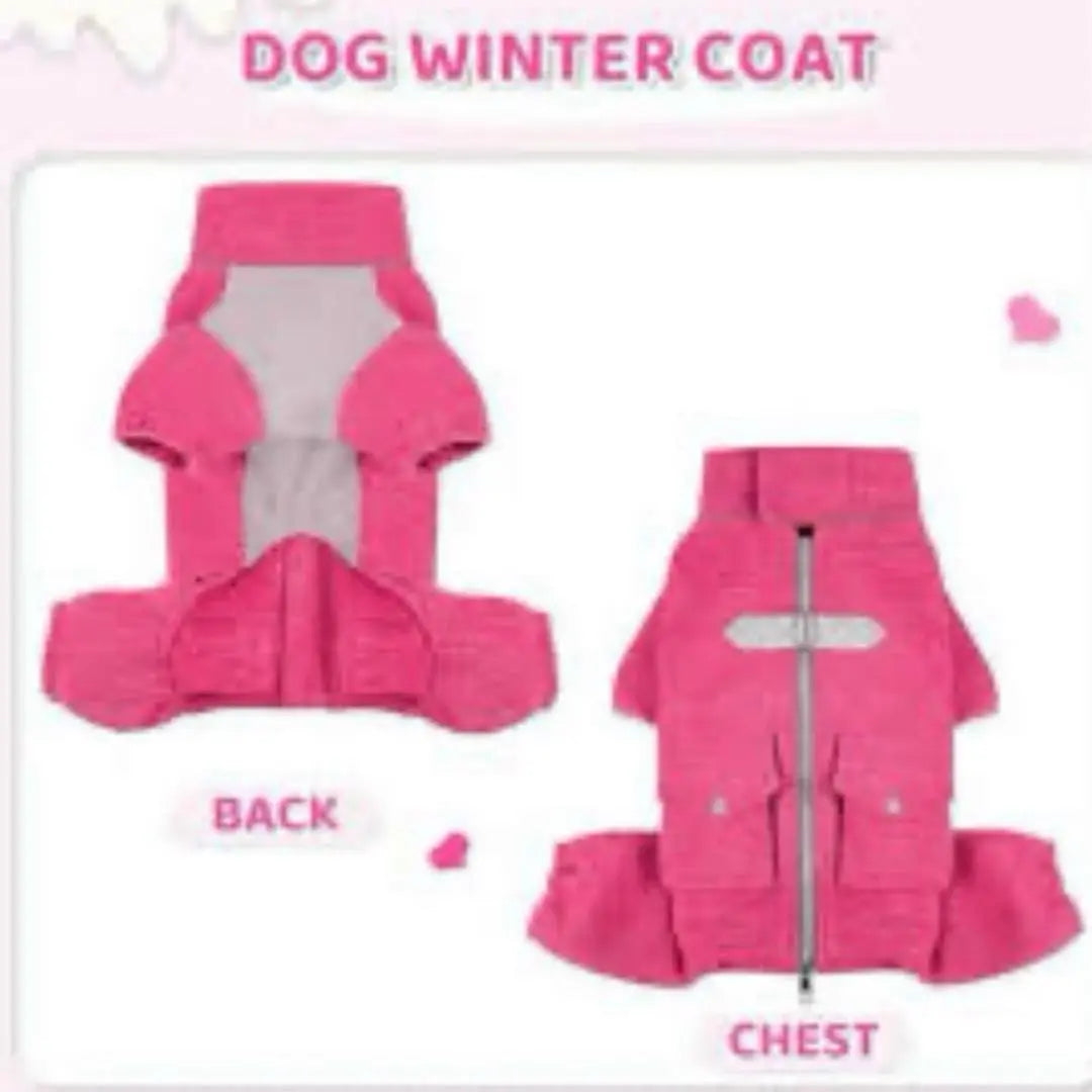 QUEENMORE Dog Clothes Coat Winter Pink Toy Poodle Small Dog