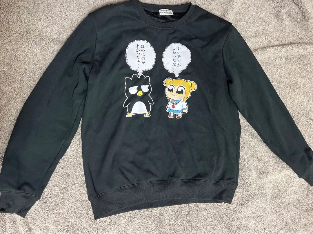 Pop Team Epic Bad Batsumaru collaboration sweatshirt black Sanrio