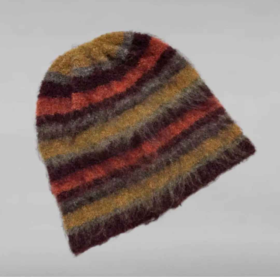 Correa para gorro de mohair con borde Y2K | モヘア ビーニーストラップ Y2K ボーダー