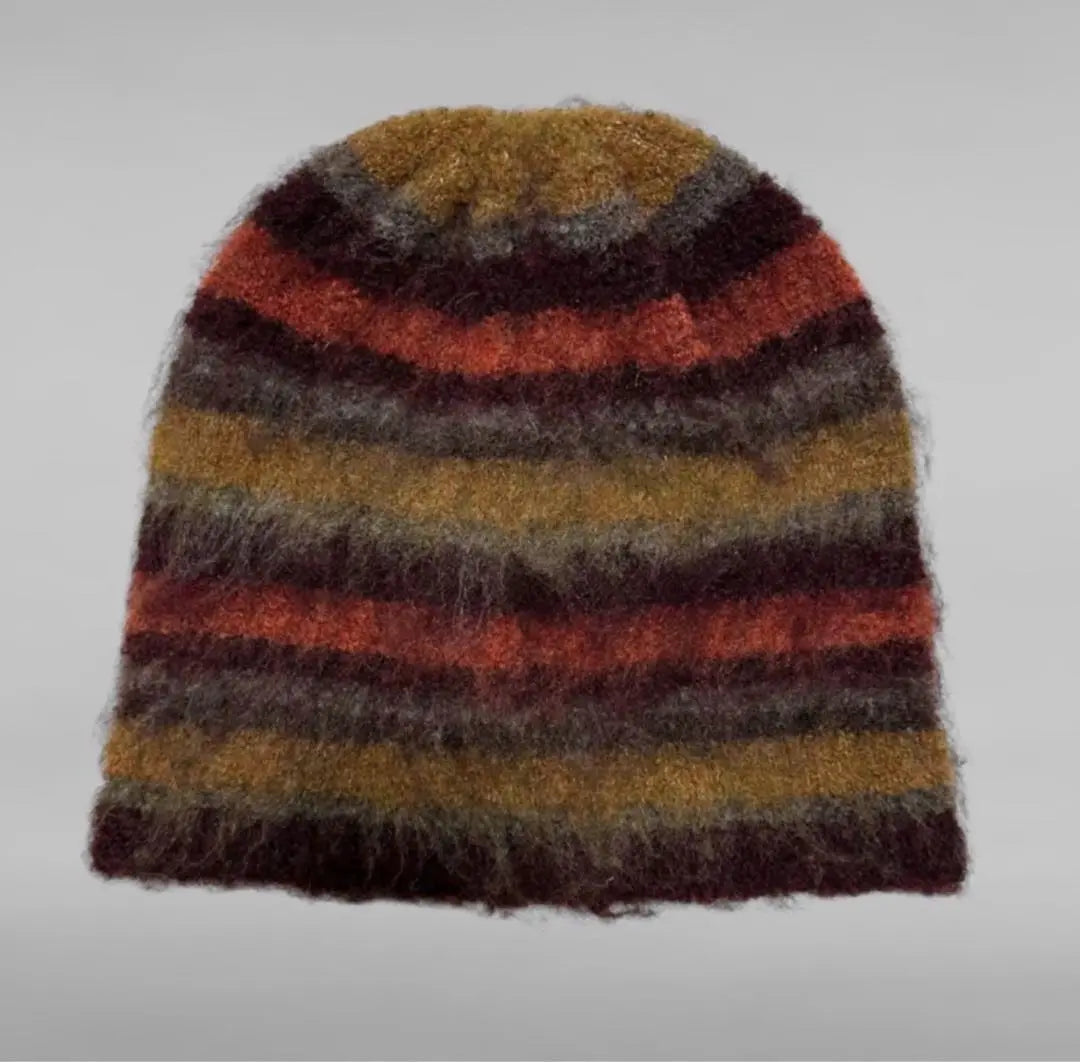 Correa para gorro de mohair con borde Y2K | モヘア ビーニーストラップ Y2K ボーダー