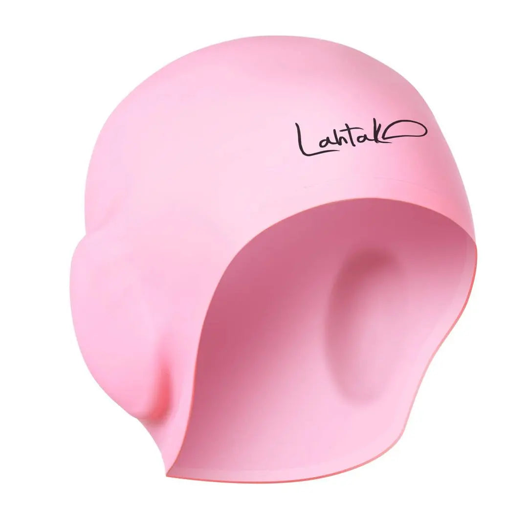 Swim Cap Ear Protection 3D - Women's Swimming Cap, Pink, S size