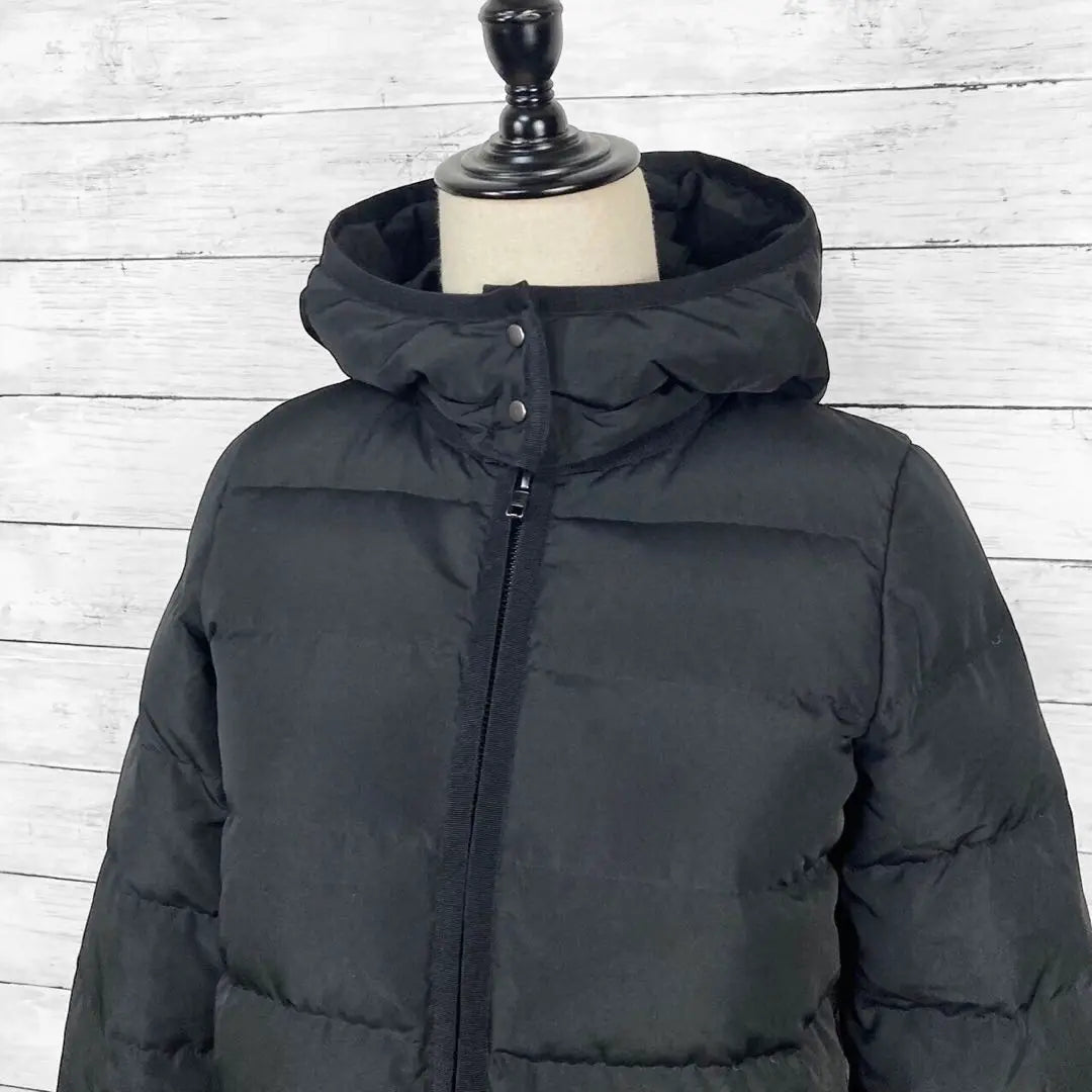 Plage Hooded Down Coat Black Ladies 36 Size