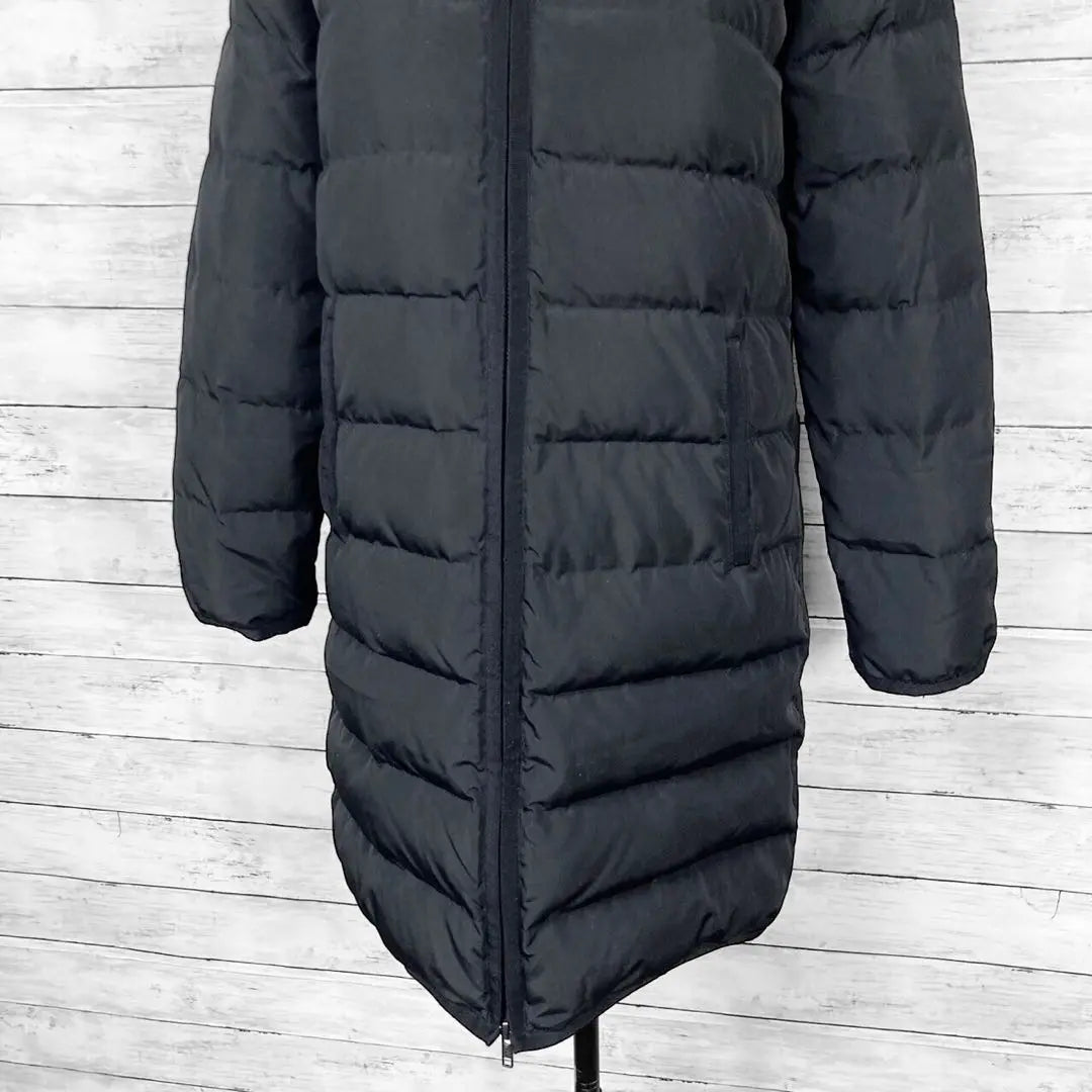 Plage Hooded Down Coat Black Ladies 36 Size