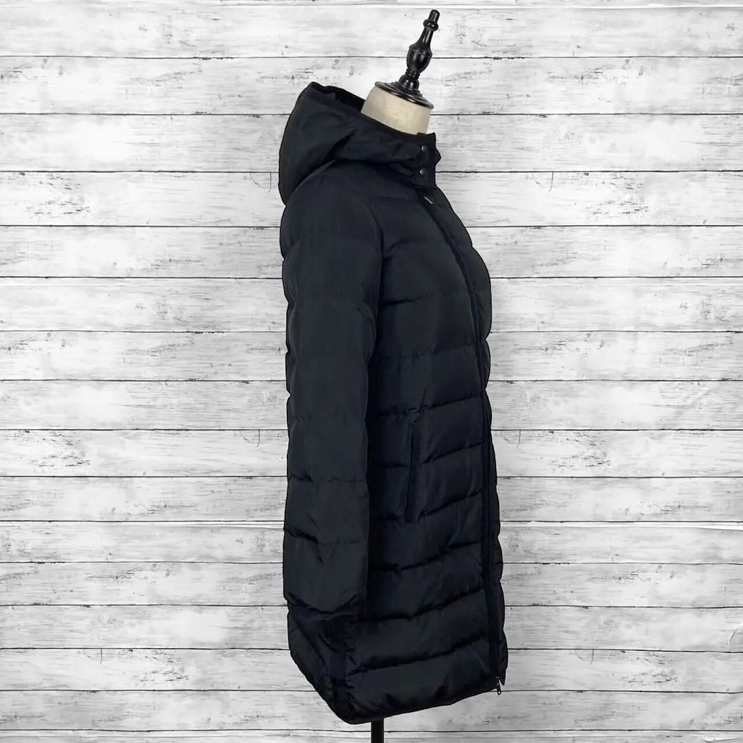 Plage Hooded Down Coat Black Ladies 36 Size