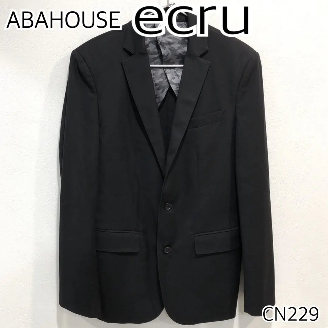 ABAHOUSE ecru lining camouflage tailored jacket black