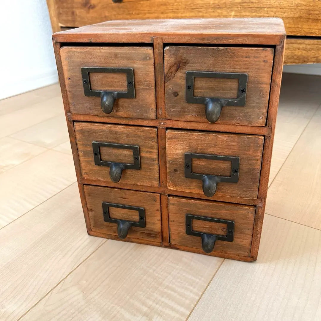 Mini chest drawer Desks accessory desk storage drug box Retro antique