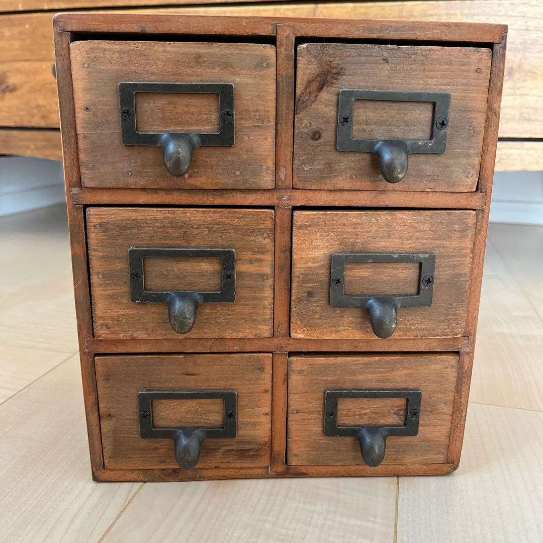 Mini chest drawer Desks accessory desk storage drug box Retro antique