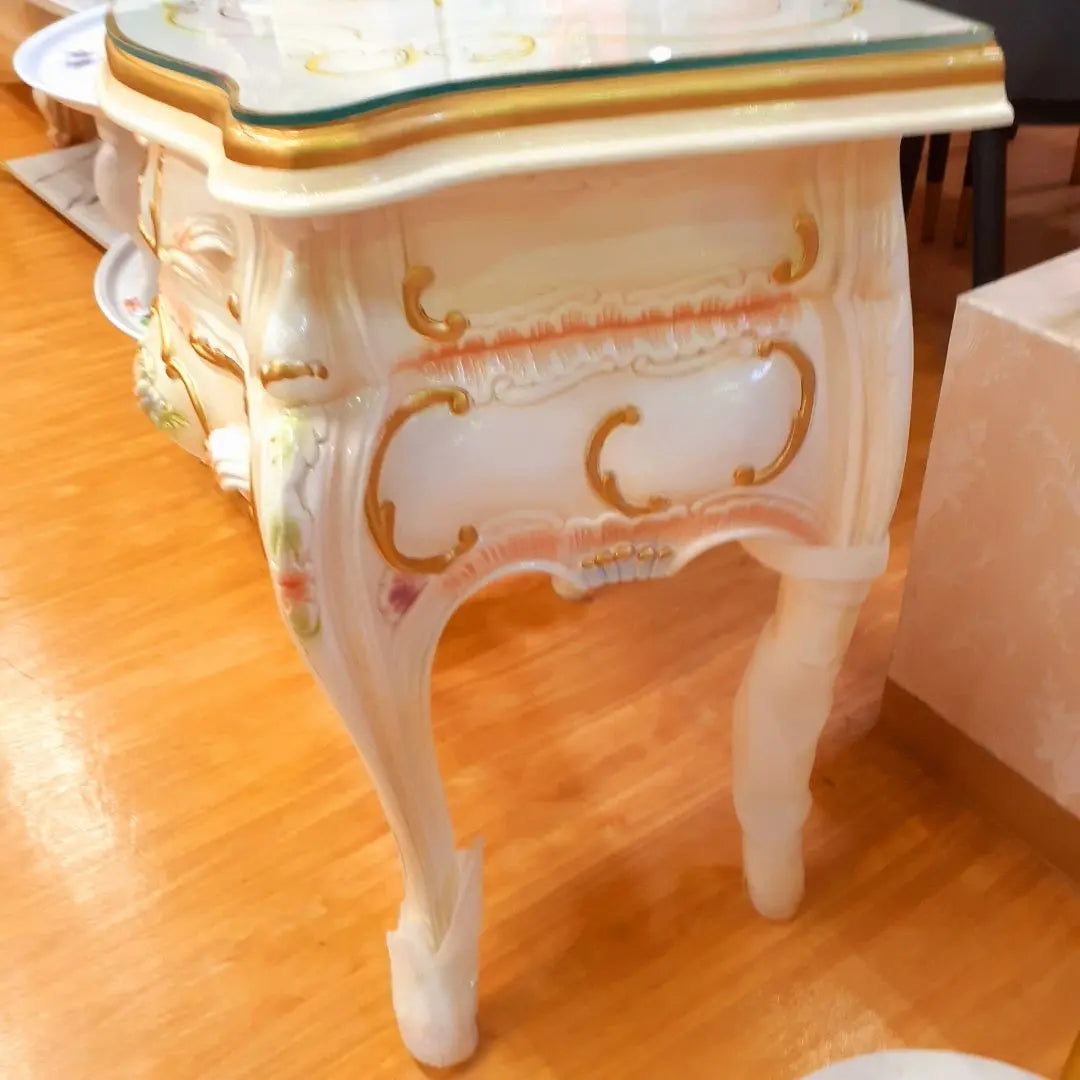 Imported furniture Princess "Cat-legged two-tiered side table" Hand carved carving European