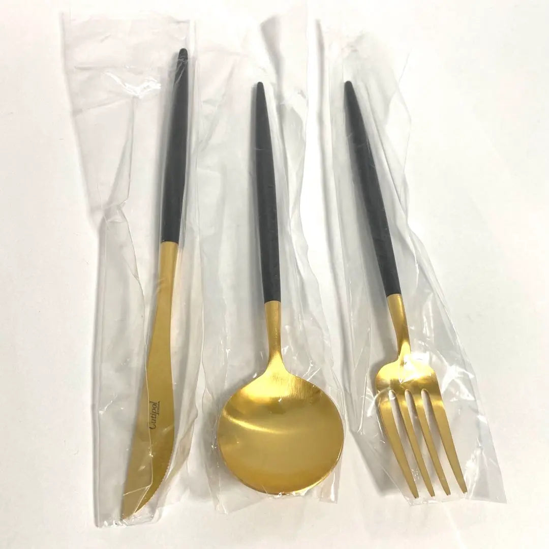 Cutipol GOA Black Gold 3-Piece Cutlery