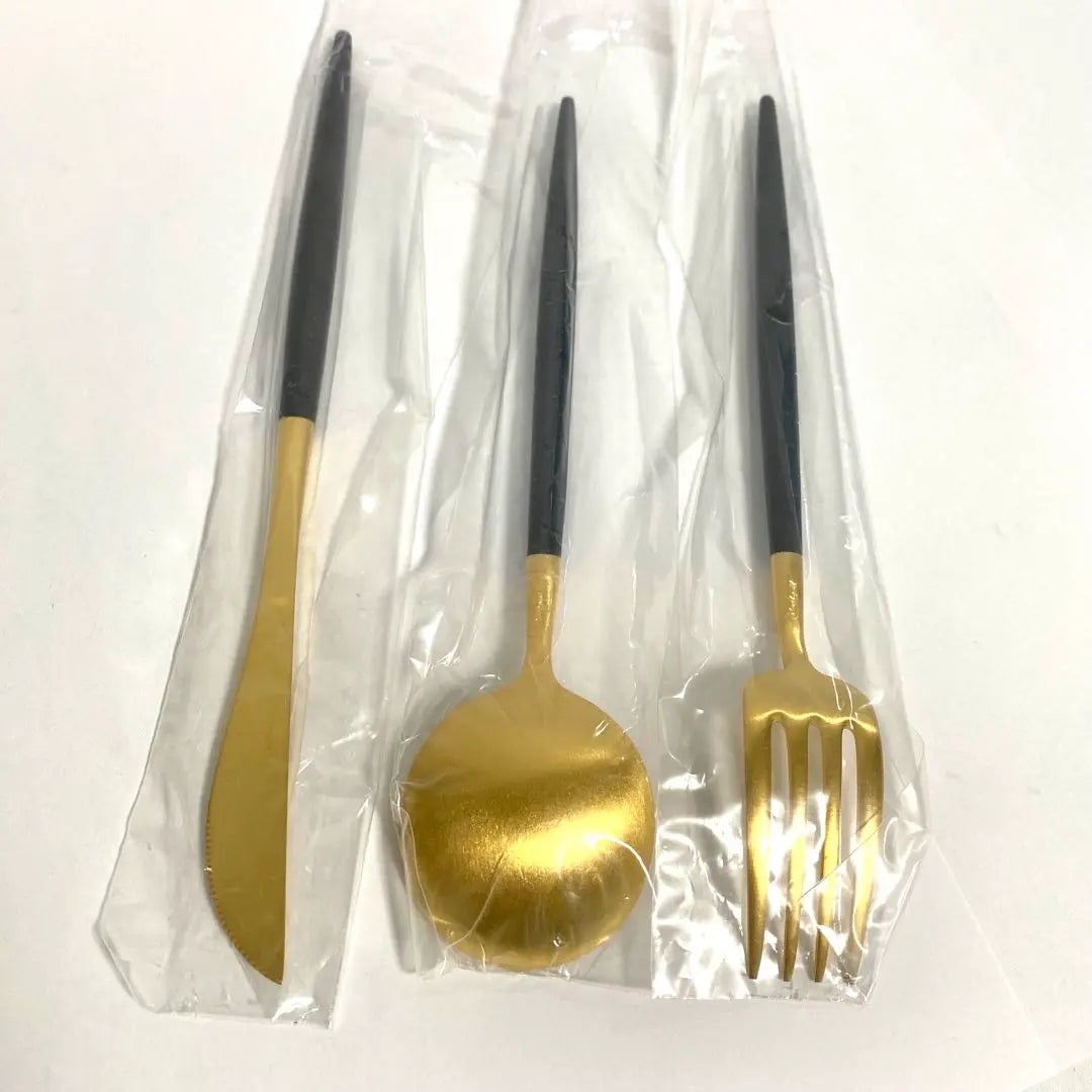 Cutipol GOA Black Gold 3-Piece Cutlery