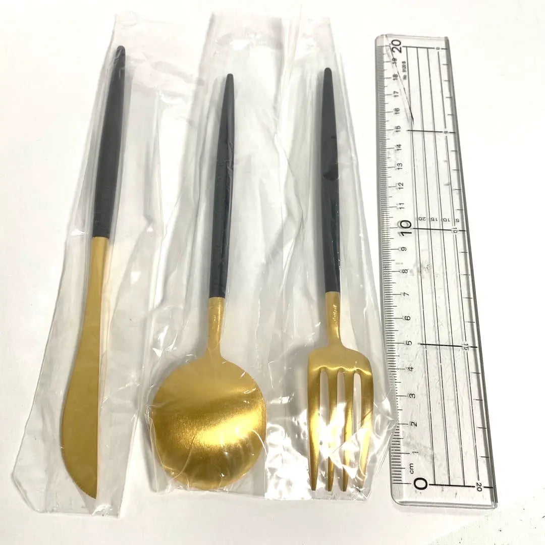 Cutipol GOA Black Gold 3-Piece Cutlery