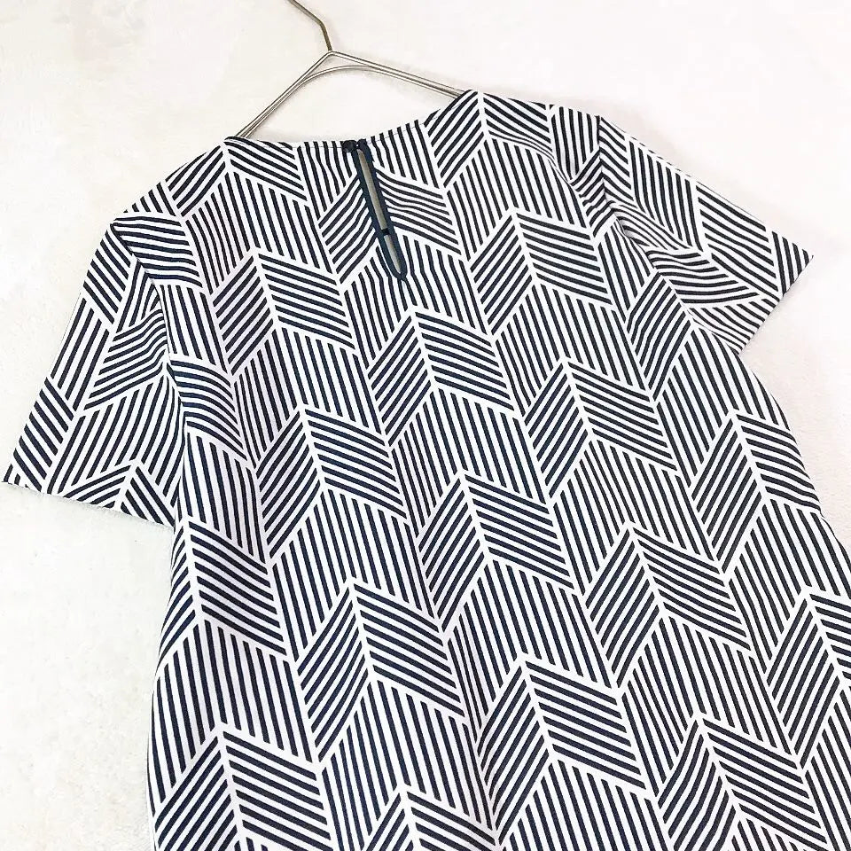 [Zara Basic] Vestido manga corta (S) Largo rodilla Ajustado Estampado espiga