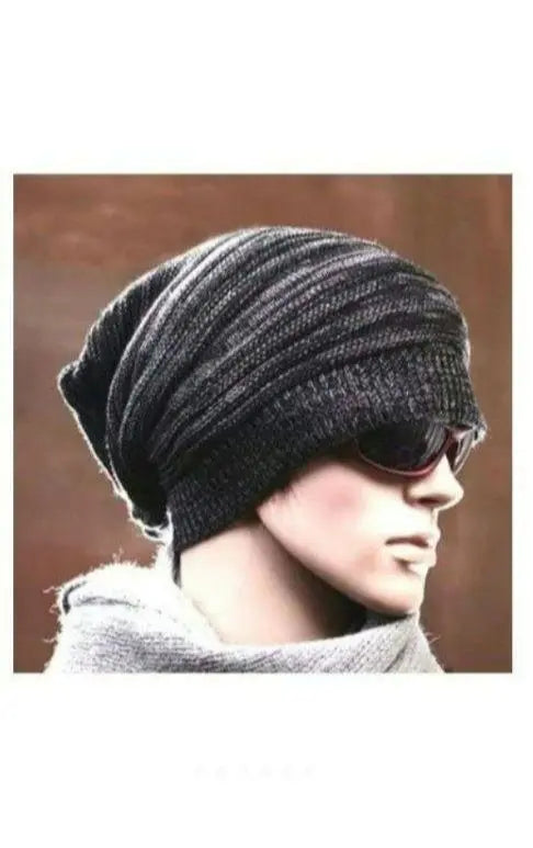 Knit Hat Men's Black American Kazi Large Korean Street Ladies Y2K