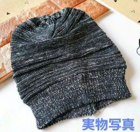 Knit Hat Men's Black American Kazi Large Korean Street Ladies Y2K