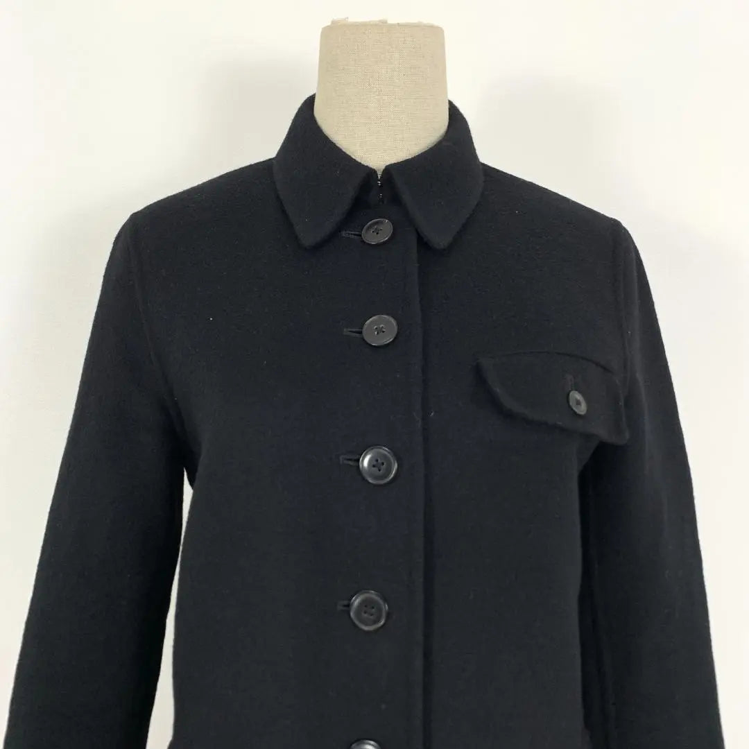 LA4192 Ralph Lauren Chaqueta larga de lana abrigo negro 7