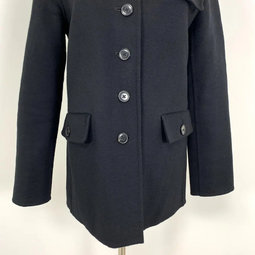 LA4192 Ralph Lauren Chaqueta larga de lana abrigo negro 7