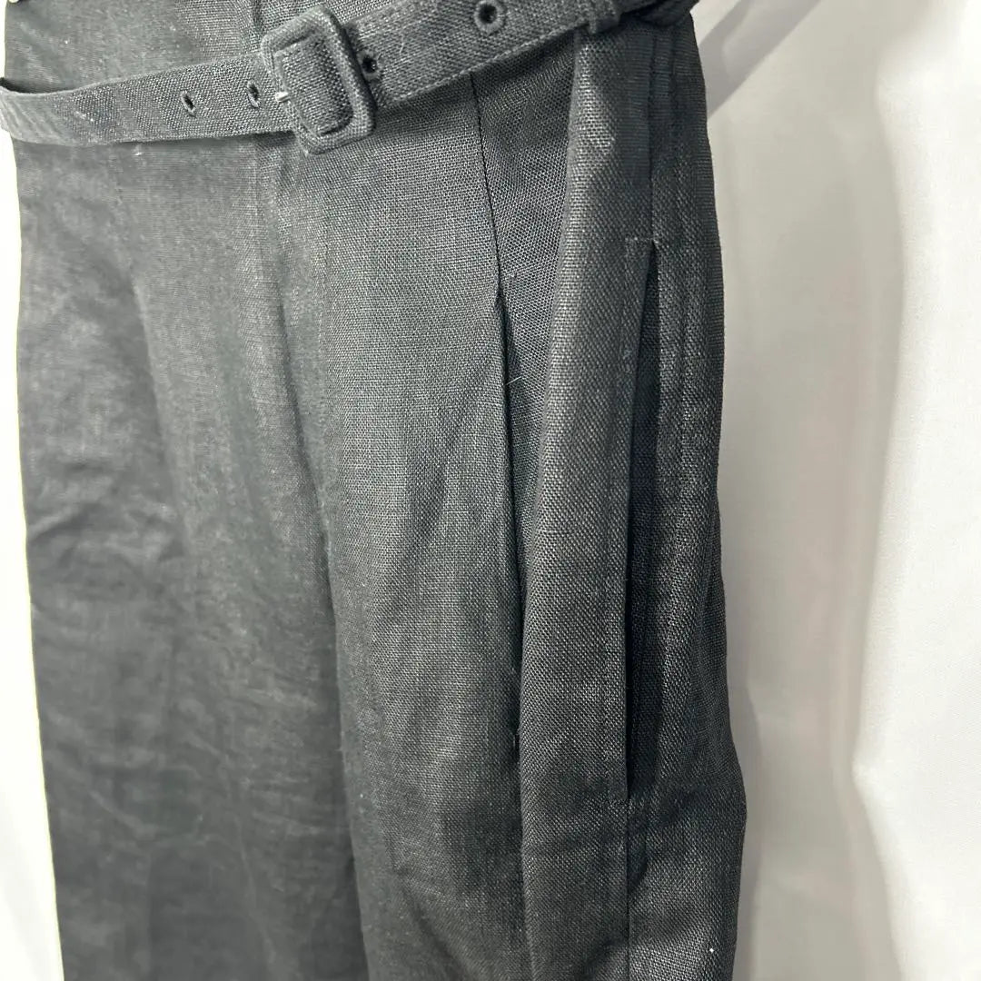 ESTNATION Black Gaucho Pants with Belt