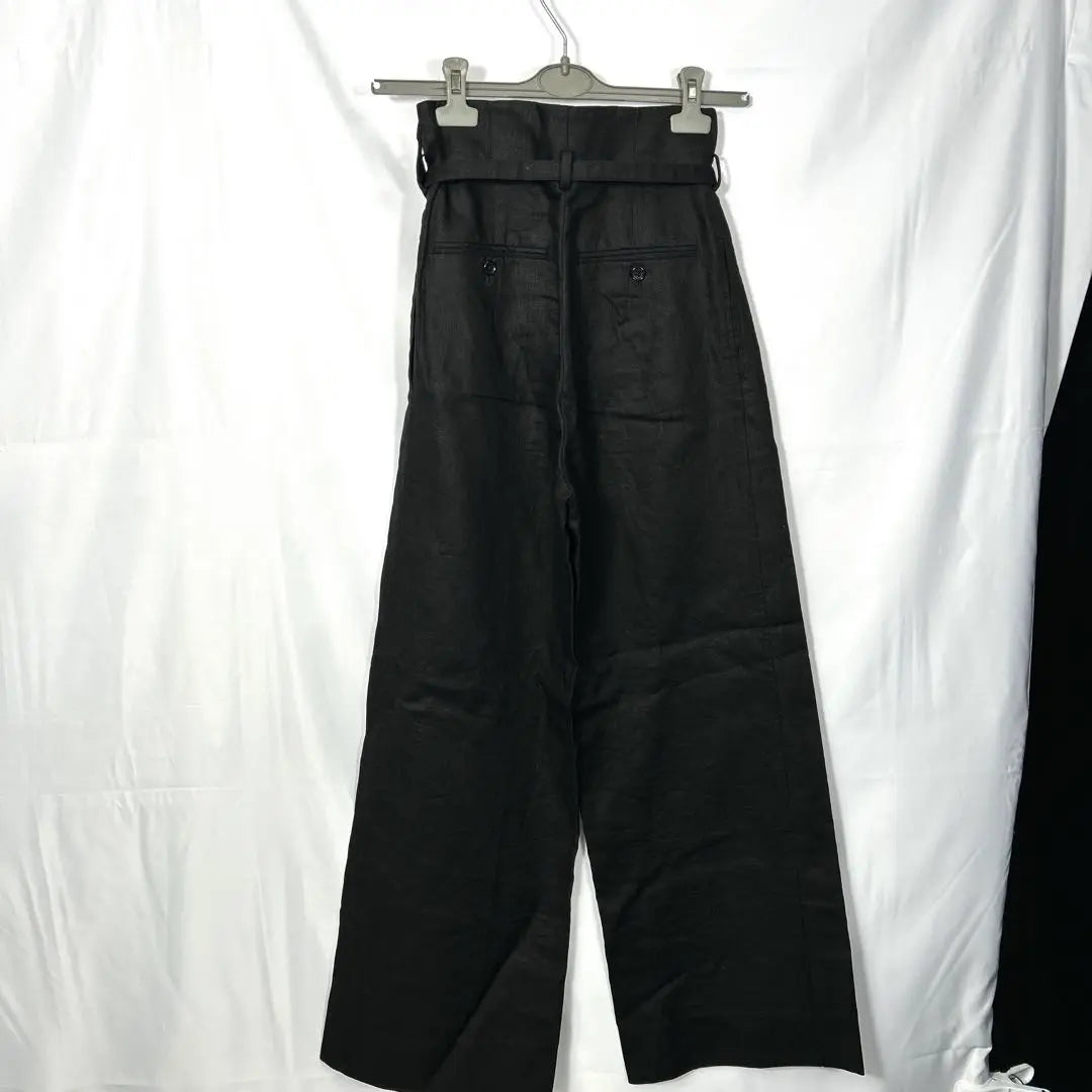 ESTNATION Pantalón Gaucho Negro con Cinturón