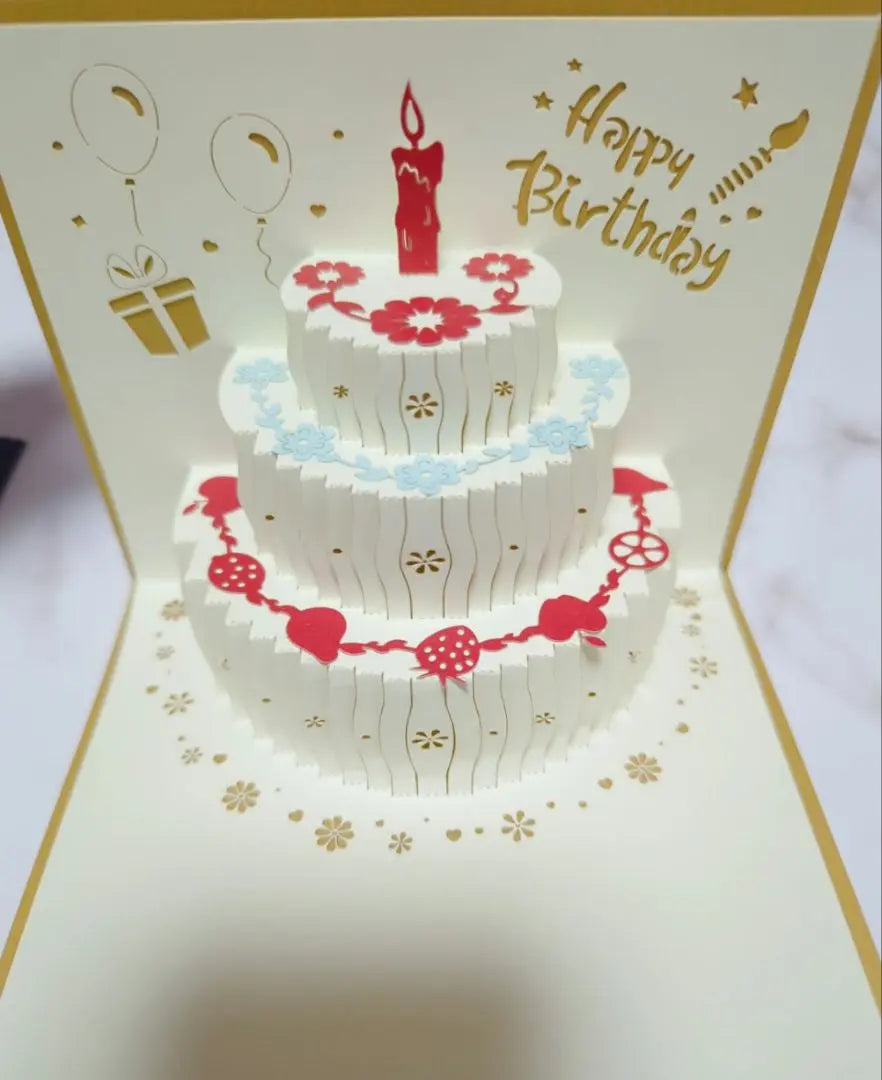 ❤️Birthday Card [Magic Ants LED Lights & Music] Cake