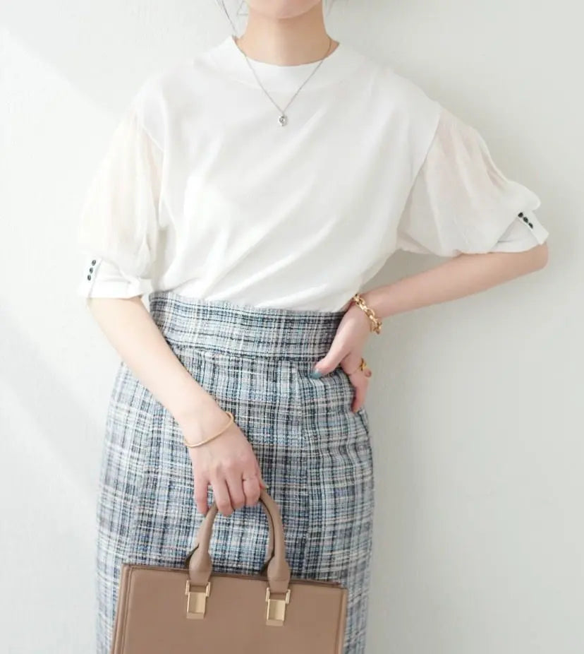 [natural couture] White FREE size short sleeve knit | 【natural couture】白　FREEサイズ　半袖ニット