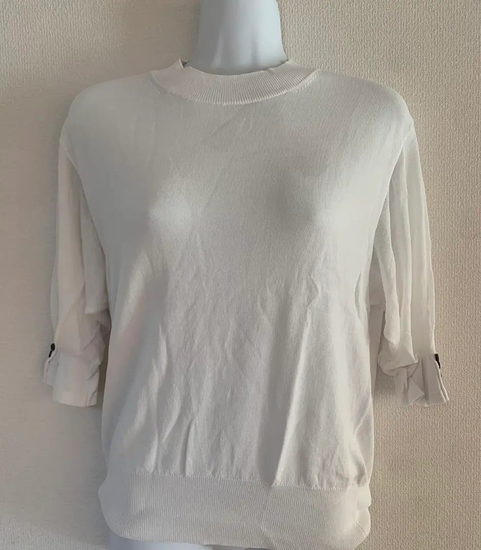 [natural couture] White FREE size short sleeve knit | 【natural couture】白　FREEサイズ　半袖ニット