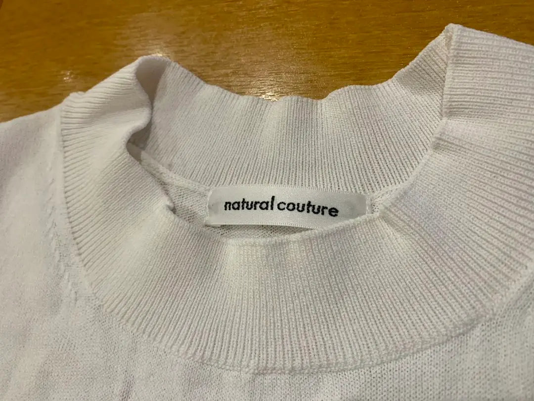 [natural couture] White FREE size short sleeve knit | 【natural couture】白　FREEサイズ　半袖ニット