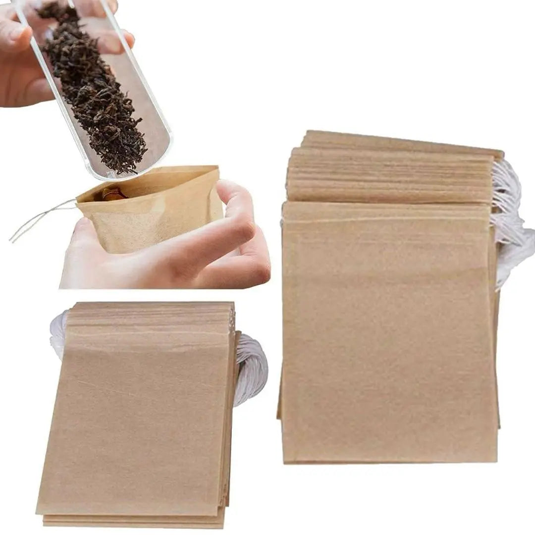 100 sheets Tea bag, disposable empty bag filter paper, tea bag, drawstring bag