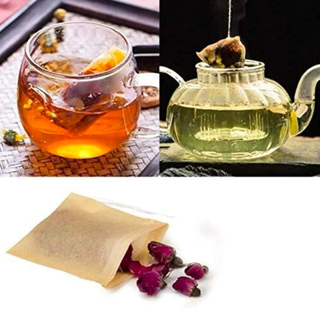 100 sheets Tea bag, disposable empty bag filter paper, tea bag, drawstring bag