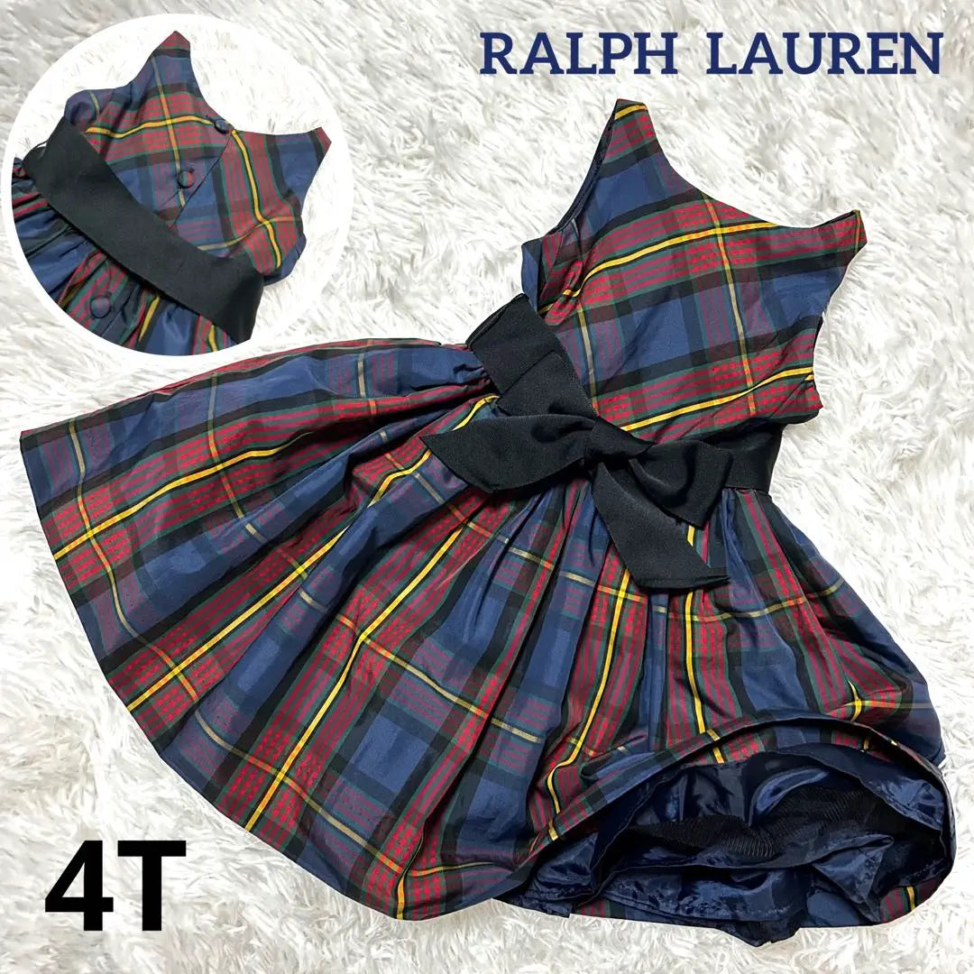 [Ralph Lauren] [Good Condition] Waist Ribbon Sleeveless Dress Graduation School Admission