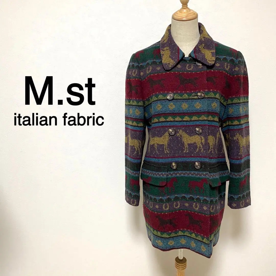 [Tejido italiano] Abrigo de lana multicolor M.st