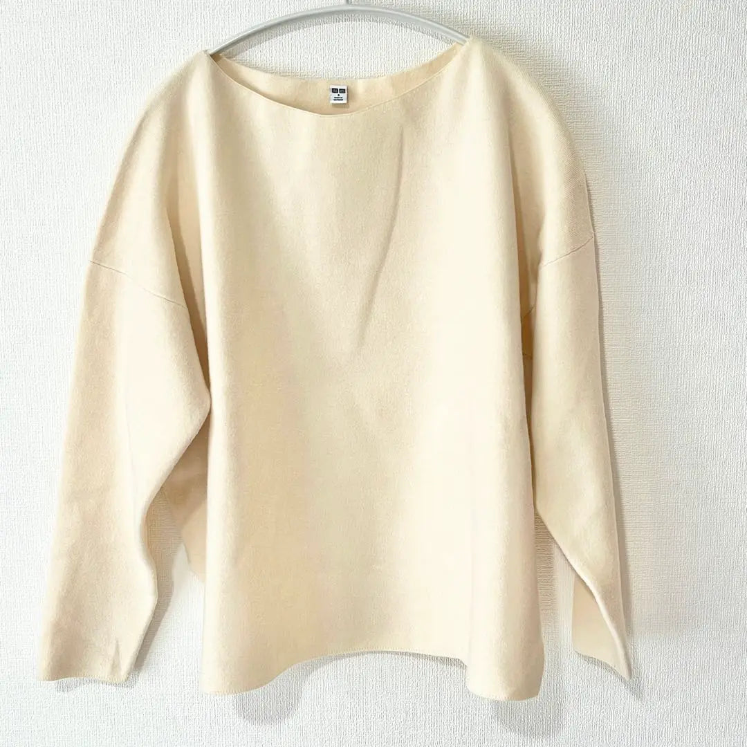 UNIQLO Souffle Yarn Boat Neck Sweater S Off White