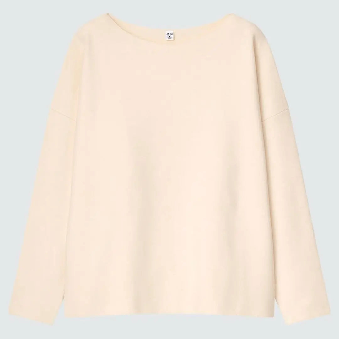 UNIQLO Souffle Yarn Boat Neck Sweater S Off White