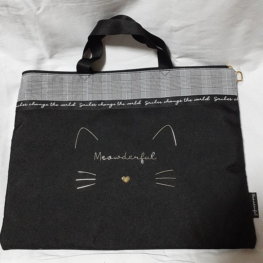 Cat Design Canvas Bag Approx. 30cm x 40cm