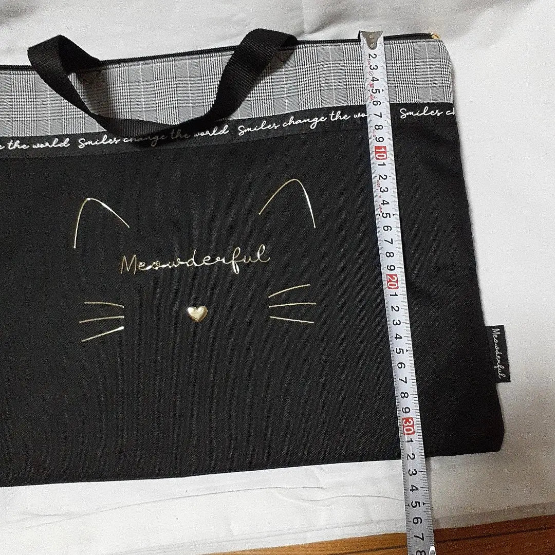 Cat Design Canvas Bag Approx. 30cm x 40cm