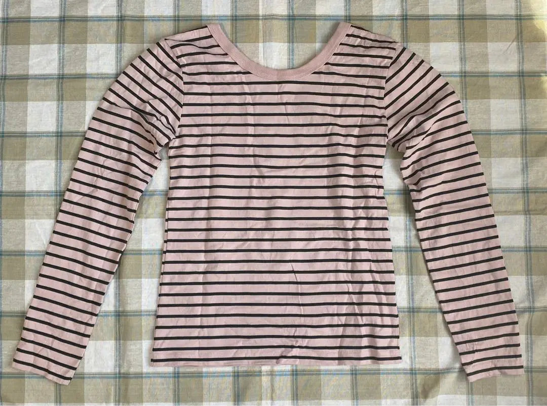 [Good condition] Discoat striped T-shirt, long sleeves