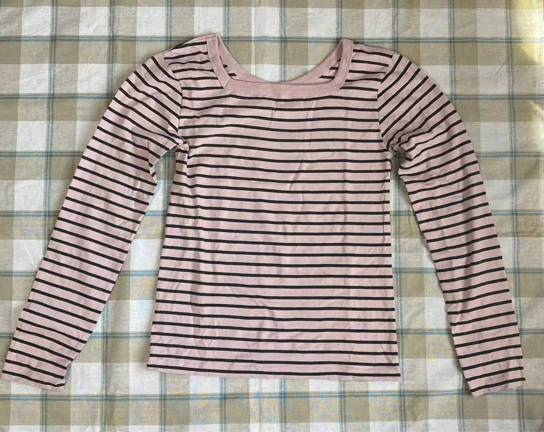 [Good condition] Discoat striped T-shirt, long sleeves