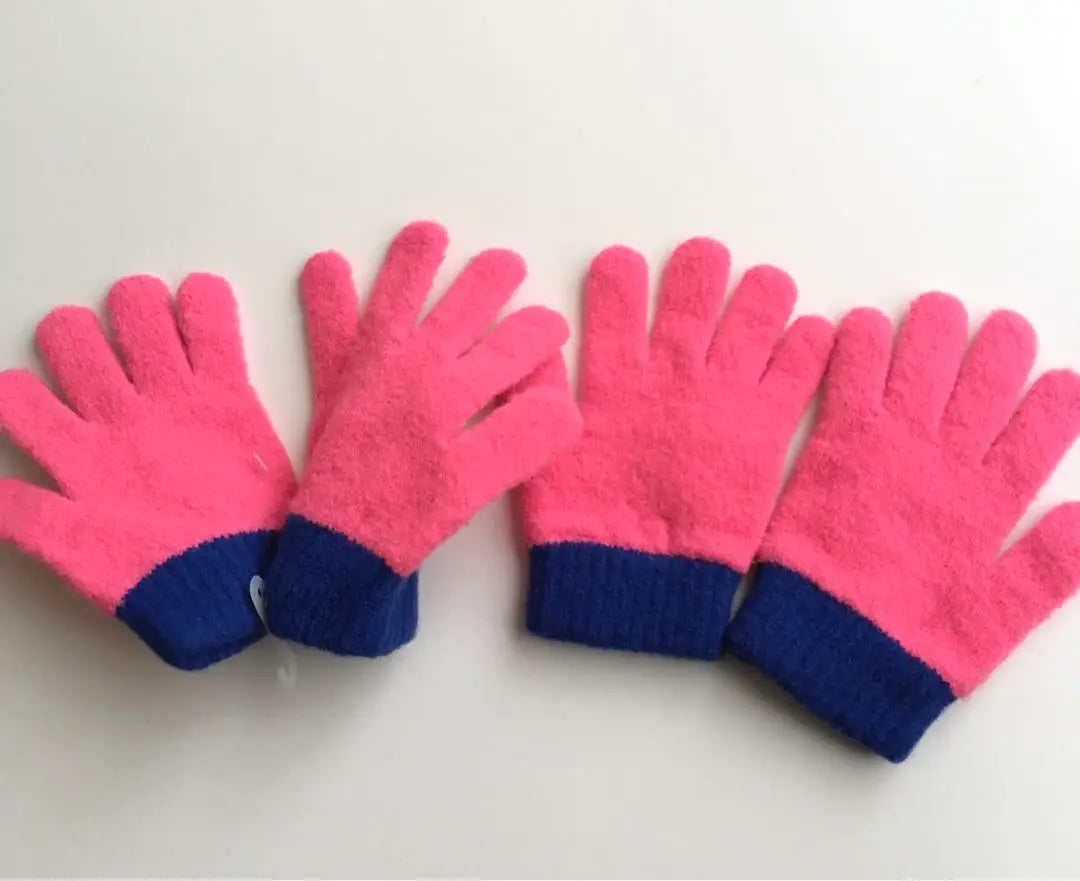 Guantes retro vintage, 2 juegos, color rosa y azul, Chibikuro Sambo para niños