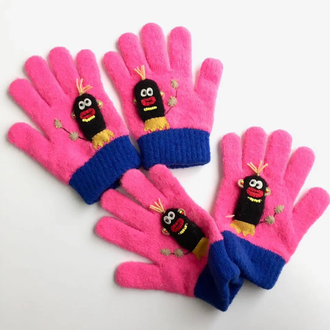 Guantes retro vintage, 2 juegos, color rosa y azul, Chibikuro Sambo para niños