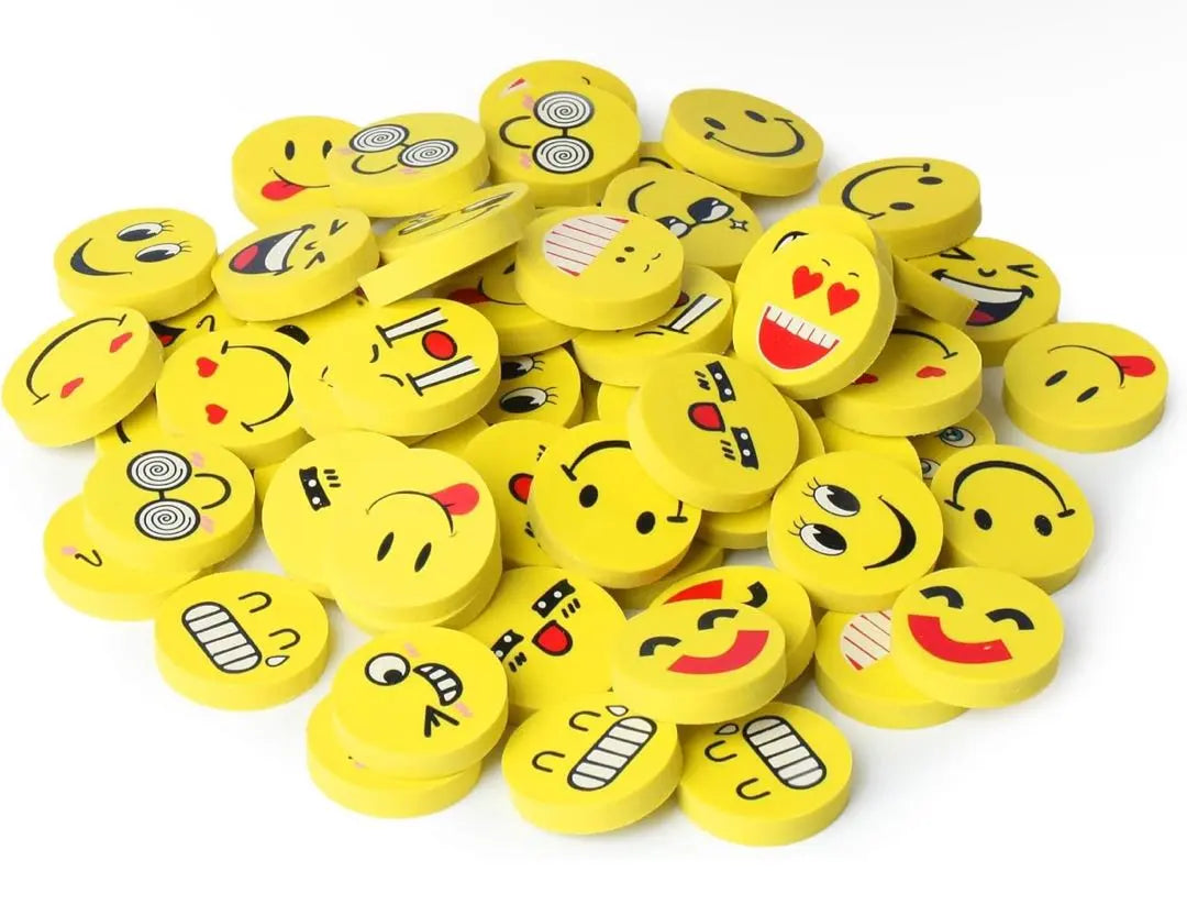 Mr. Pen- Eraser 64 Pack Smiley Eraser Pencil Eraser