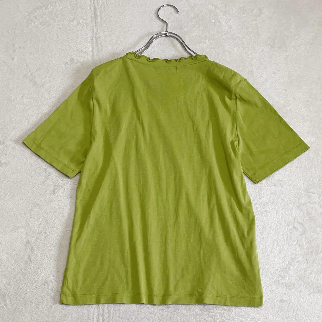 [Natural Store Karov] Short-sleeved cut-and-sew T-shirt, green [Made in Japan]